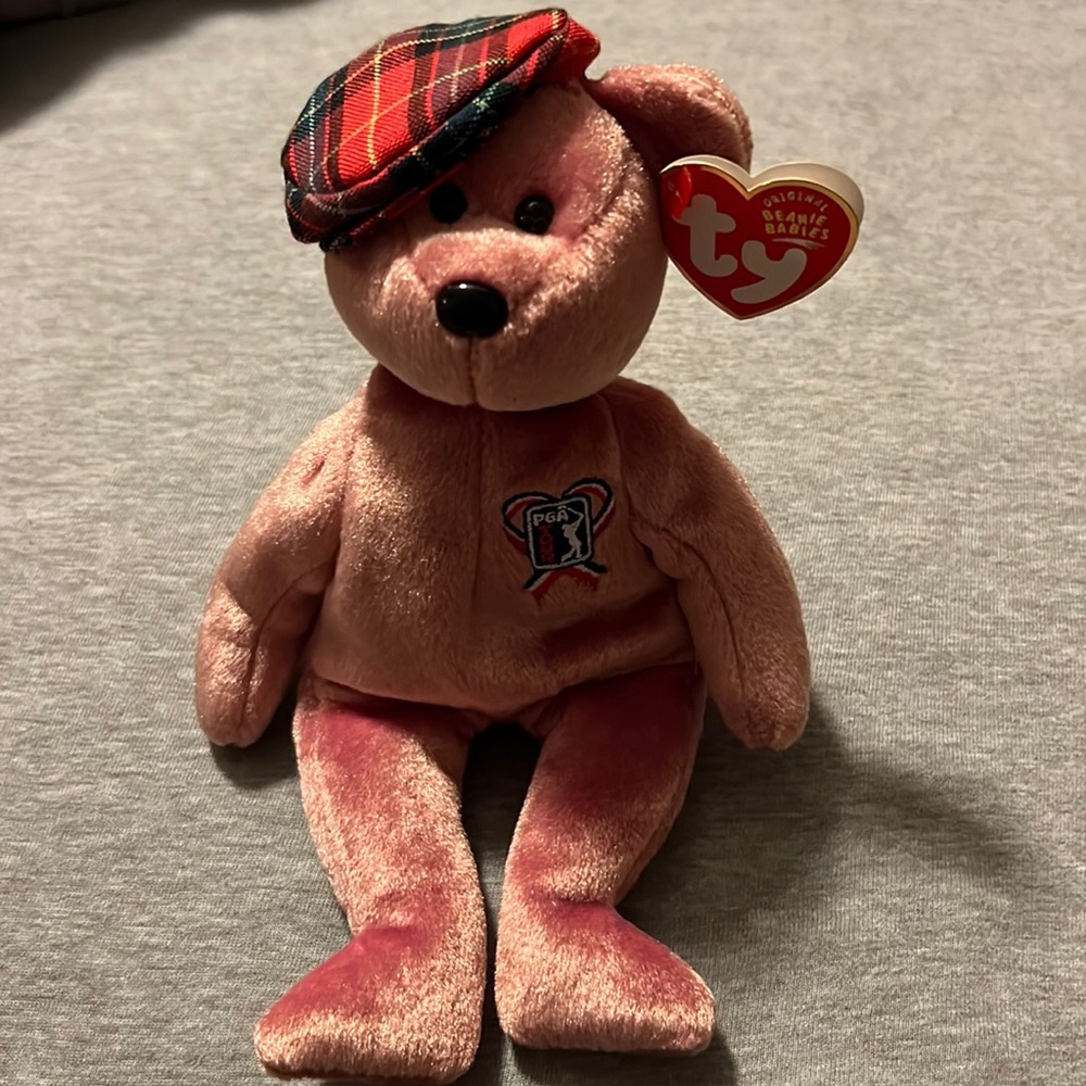 TY Beanie Baby - CHARITEE the PGA Golf Bear (9 inch) - MWMT's Stuffed Animal Toy